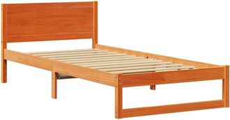 vidaXL Bed Frame with Headboard Brown 80 x 200 cm Solid Pine wood Vidaxl