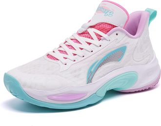 Generic Unisex Basketball Shoes are Lightweight Cushioned Breathable Non Slip Stylish Sports Boots Walking Shoes(White,5.5 UK)