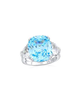 Suzy Levian Suzy Levian Gala Collection Silver Cz Cocktail Ring