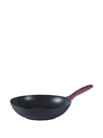 Sambonet wood-handle wok - unisex - Aluminium - One Size - Black