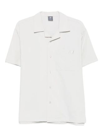 New Balance revere-collar patch-pocket shirt - men - Elastane/Polyamide - M - Grey
