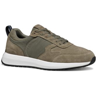 Geox U VOLPIANO Leather Mens Sage Trainers - Green Suede - Size UK 11