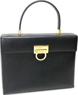 Ferragamo Pre-owned Handbags, female, Black, Size: ONE SIZE Pre-owned Leather Handbag