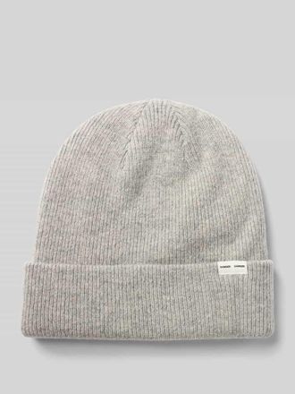 Sams&oslash;e & Sams&oslash;e Beanie mit Label-Detail in Dunkelgrau, Gr&ouml;&szlig;e 1
