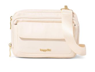 Baggallini Modern Double Zip Crossbody Cross Body Womens Handbags Coconut Twill, Nylon