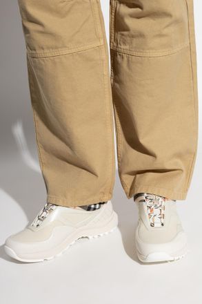 Burberry Discover Sports Shoes, Mens, Cream