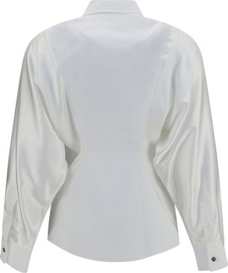 Versace Embroidered Cotton Poplin Shirt - White