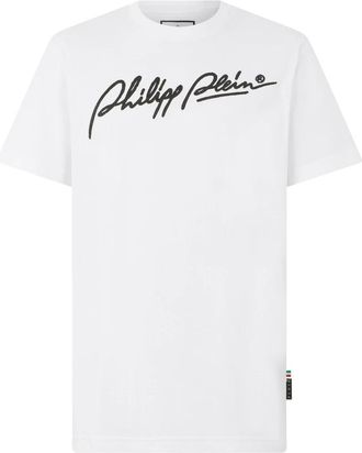 Philipp Plein Camiseta Cuello Redondo Ss Signature - Tops - Hombre - Blanco - 3XL