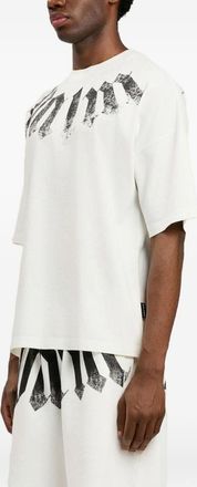 Palm Angels Logo-Print Cotton T-shirt - Off-white