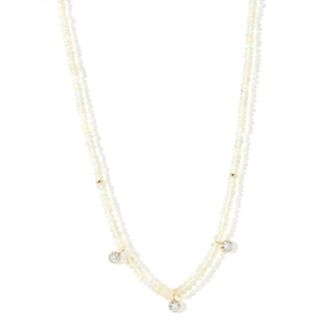 Joy Dravecky Jewelry Womens Lana Beaded Ethiopian Opal Necklace In White
