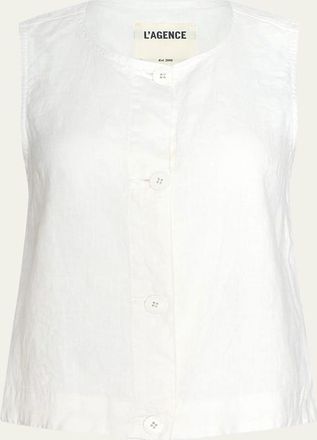 L'agence Foster Sleeveless Linen Top