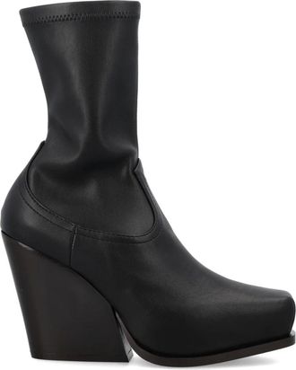 Stella McCartney Cowboy Enkellaarsjes - Dames - Cowboylaarzen - Zwart - 40 EU - Leer - Schoenen