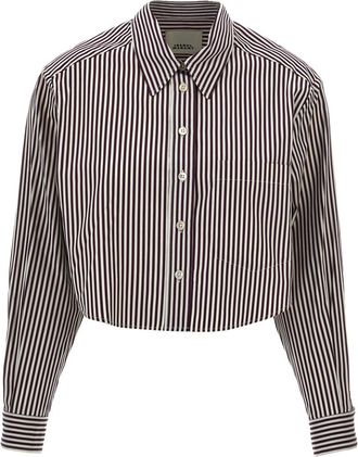 Isabel Marant Maroon Fleora Cropped Shirt