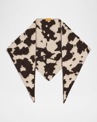 Guest In Residence Grizzly Cowhide Wild Rag Cashmere Scarf