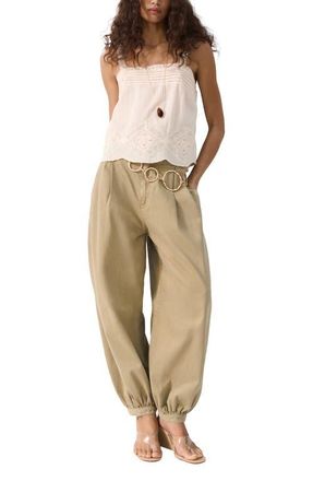 Mango Pleated Embroidered Camisole in Pastel Pink at Nordstrom, Size Medium