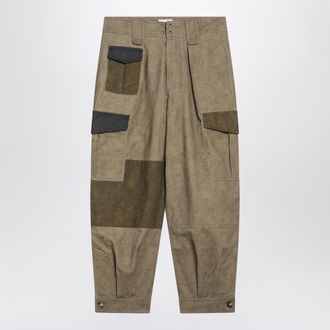 Isabel Marant Pantaloni cargo Renzae color khaki in cotone