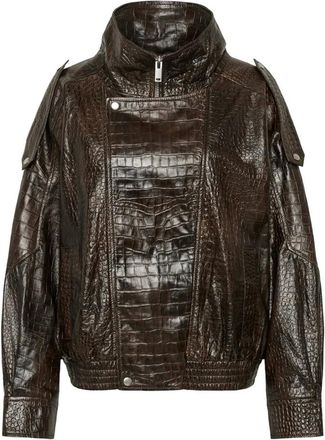 MY ESSENTIAL WARDROBE MWElijah Leren Jas - Dames - Jassen - Bruin - Maat: M Zijde