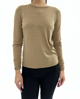Elliott Lauren Crew Neck Long Sleeves Top In Camel