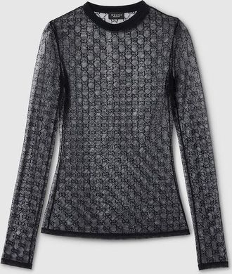 Gucci GG Stretch Lace T-shirt, Black, Ready-to-wear