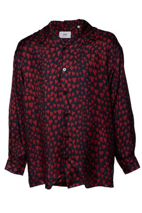 Ami Red heart print shirt