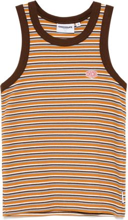 Chocoolate striped tank top - women - Spandex/Elastane/Cotton - S - Brown
