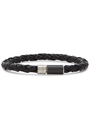 Tateossian Pop Braided Leather Bracelet - Black - One Size