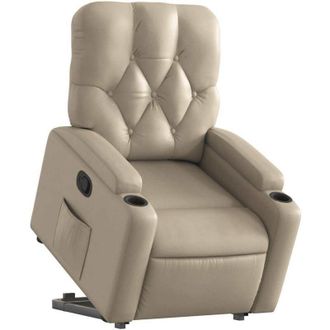 vidaXL Poltrona Alzapersona Reclinabile Cappuccino in Similpelle - Vidaxl