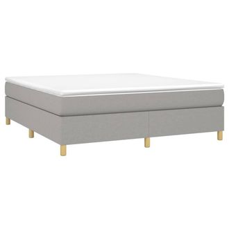 Berkfield Home Durable Box Spring Bed Frame Light Grey 180x200cm Super King Fabric