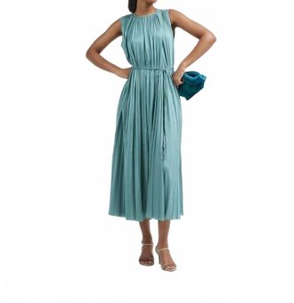 Ulla Johnson Fianna Pleated Midi Dress In Sea Glass