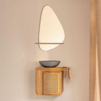 Sklum Conjunto De Mueble De Ba&ntilde;o Suspendido En Madera De Teca Georgy Sklum