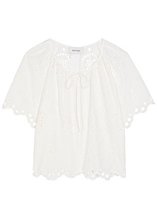 Matteau Broderie Anglaise Cotton Blouse - White