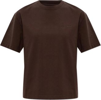 Canada Goose T-shirt met geborduurd logo - Dames - T-shirts - Bruin - L - Katoen - Tops