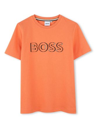 BOSS Kidswear logo-print cotton T-shirt - kids - Cotton - 14 - Orange
