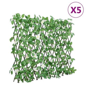 Berkfield Home Artificial Ivy Trellis Expandable Green 5 pcs 186x30 cm