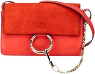 Chlo&eacute; Pre-owned Cross Body Bags, female, Red, Size: ONE SIZE Pre-owned Leather Suede Shoulder Bag