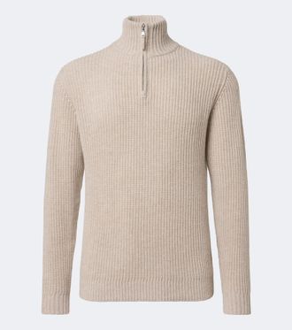 Allude Wool and cashmere half-zip sweater