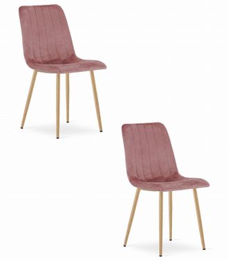 OEM Silla Lava - Terciopelo Rosa / Patas Color Madera X 2