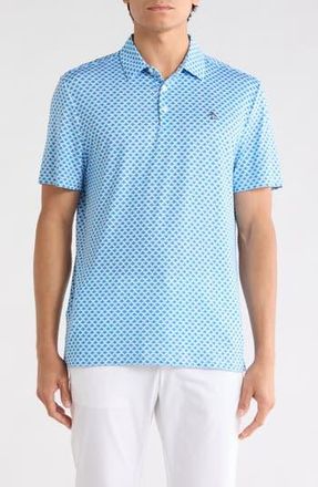 Original Penguin Retro Geometric Print Performance Polo in Surf The Web at Nordstrom Rack, Size Xx-Large