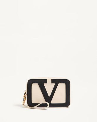 Valentino Garavani Pouch Valentino Garavani Viva Superstar In Nappa Uomo BURRO/NERO UNI