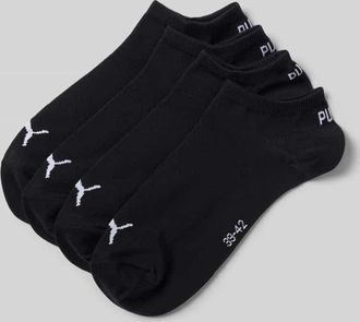 Puma Sneakersocken im 4er-Pack mit gerippten B&uuml;ndchen in Black, Gr&ouml;&szlig;e 39/42