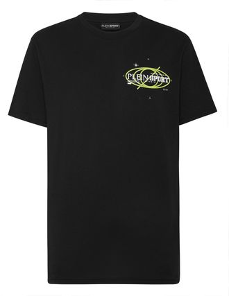 Plein Sport Cotton T-Shirt Round Neck Ss Logos