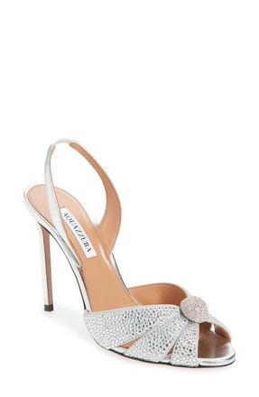 Aquazzura Flirt Slingback Sandal in Silver at Nordstrom, Size 9.5Us