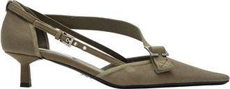 Prada Canvas Pumps - Dames - Pumps - Groen - 36 EU - Schoenen