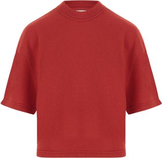 SA SU PHI Red Crewneck Knit Cashmere Sweater