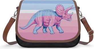 Generic Dinosaur Trans Proud Flag Fashion Womens Crossbody Bags Novelty Handbag Shoulder Bag Purse