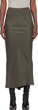 Rick Owens Gonna Calf Bias Skirt In Bosco