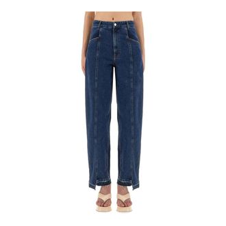 Baum Und Pferdgarten Jeans, Dames, Blauw, L, Denim, Nanya High-Waisted Seamed Denim Pants