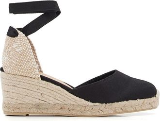 Castaner Carina Wedge - Dames - Sleehakken - Zwart - 39 EU - Katoen - Schoenen
