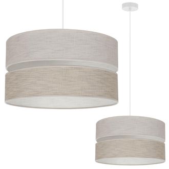 OEM L&aacute;mpara Colgante Duo Lino Blanco 1 Luz Plana Beige L06 40cm