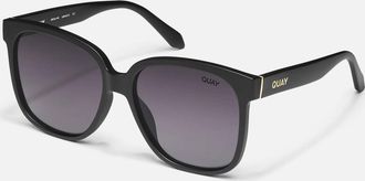 Quay Unisex Wide Awake Sunglasses In Matte Black/smoke Polarized